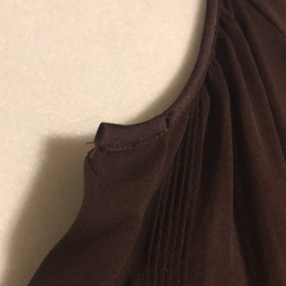 Ann Taylor Burgundy Long Sleeve Blouse - sheer - Picture 14 of 16